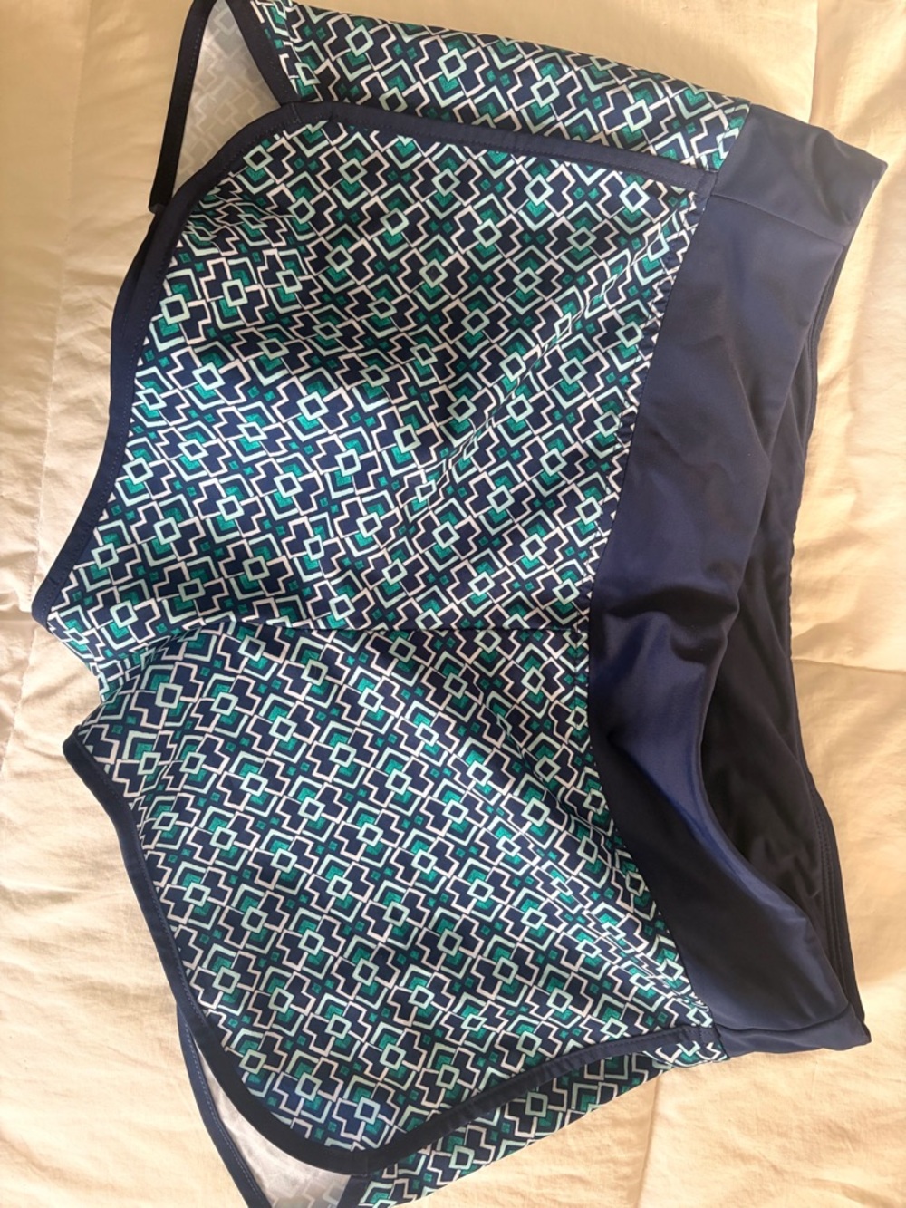 Tommy Bahama Navy and Teal Geometric Swim Skirt